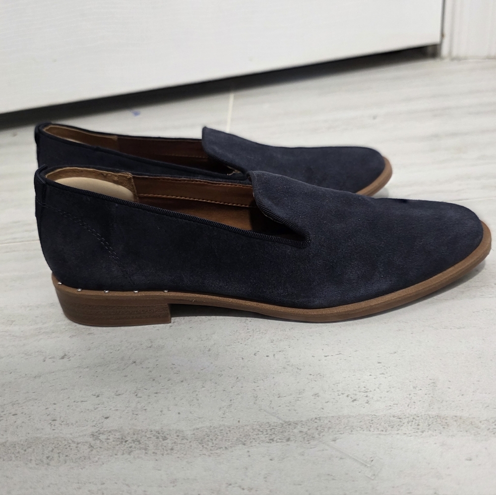 Franco Sarto Blue Suede Loafers Size 6 - Picture 4 of 7